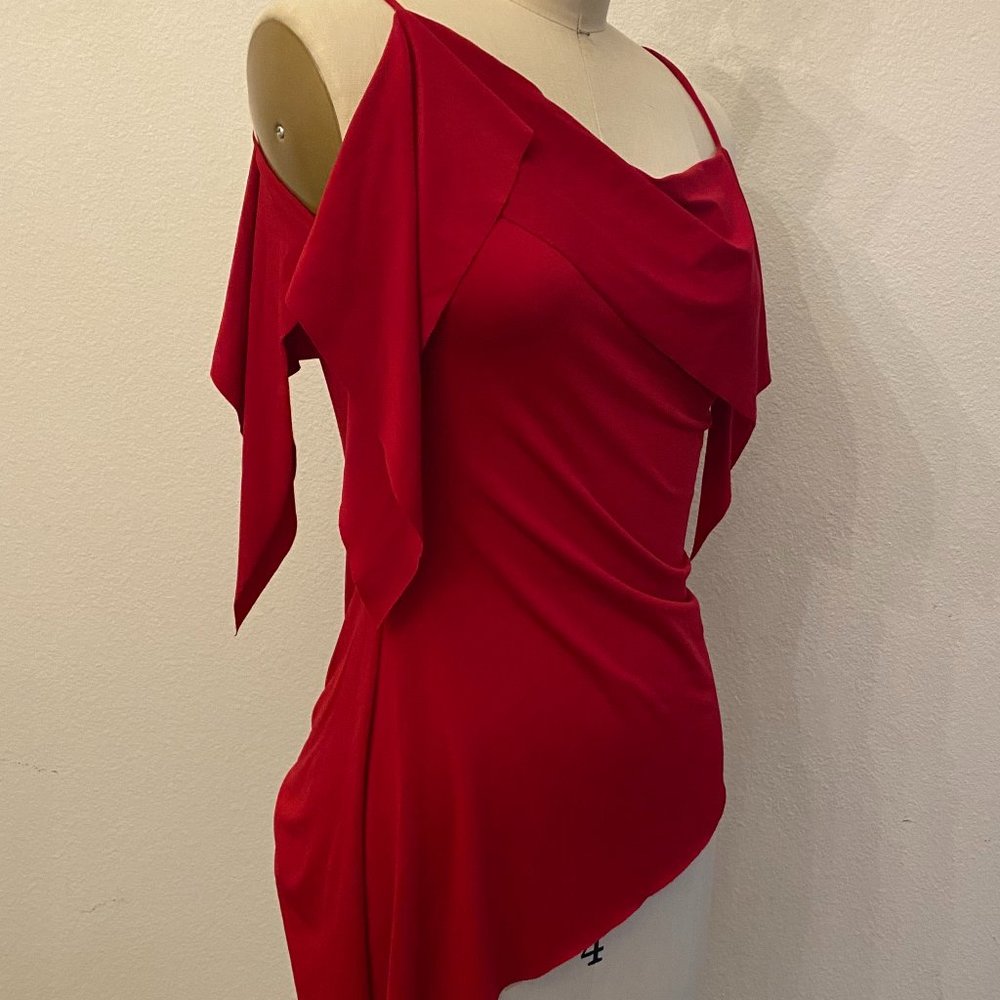 Weather Vane Drape Strap Top Red S